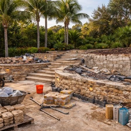 Custom Retaining Wall in remodeling